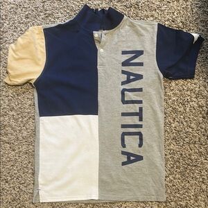 Nautica Colorblock Polo Shirt Blue Gray